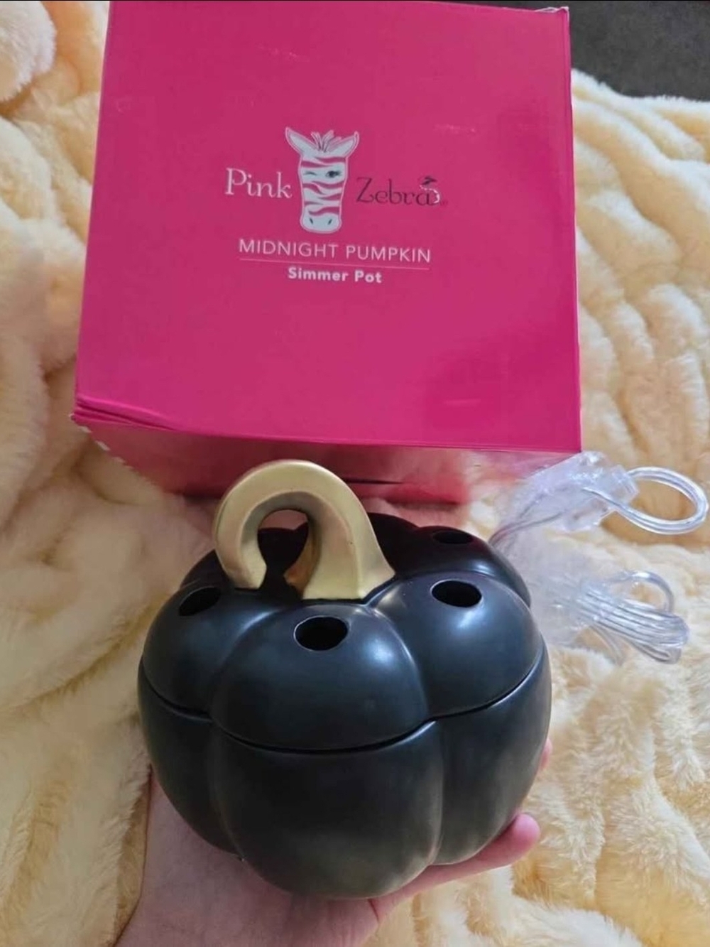 Pink Zebra Black & Gold Pumpkin Simmer Pot